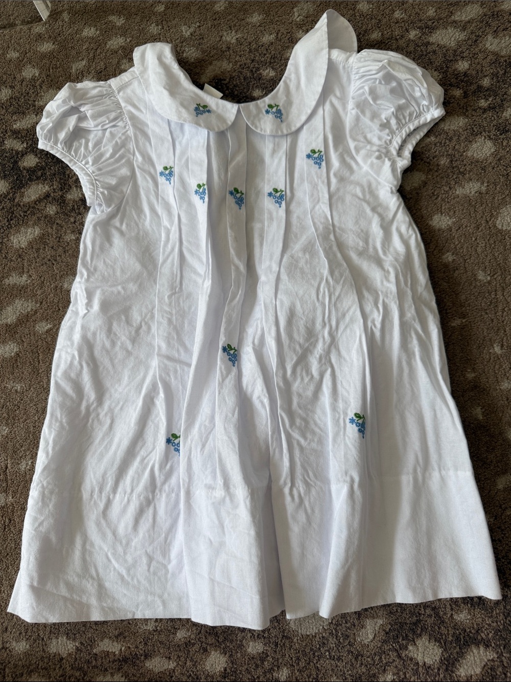 Little English White Girls' Dress with Light Blue Label